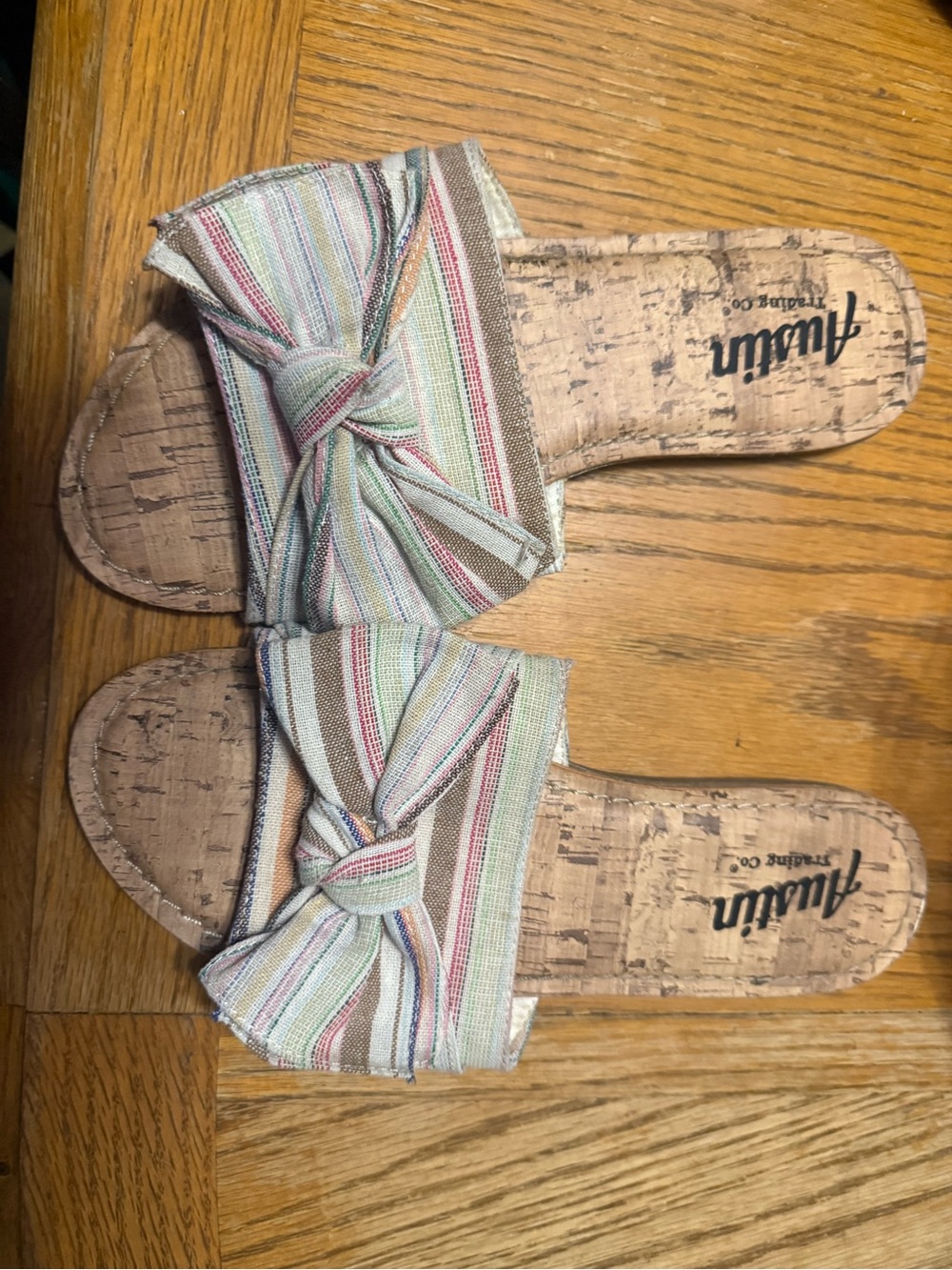 Fluton Pastel Multi Knot Slide Sandals